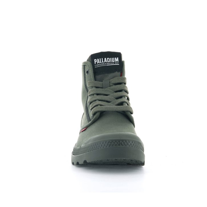 Palladium Pampa Dare 2 Survive Women's Boots Olive | UK T247-AGT